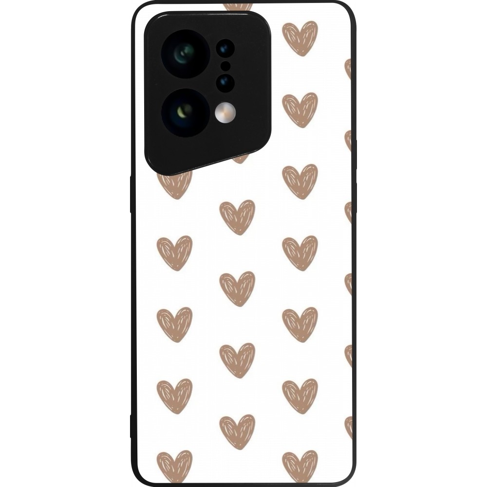 Coque OPPO Find X5 - Silicone rigide noir Autumn 2024 brown hearts