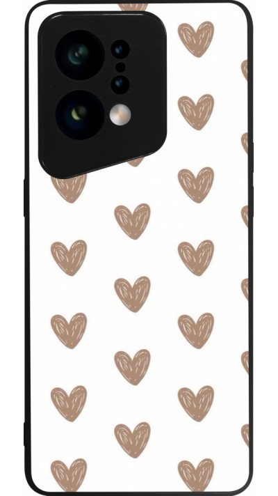 Coque OPPO Find X5 - Silicone rigide noir Autumn 2024 brown hearts