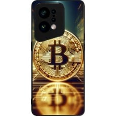 Coque OPPO Find X5 - Silicone rigide noir Bitcoin Standing