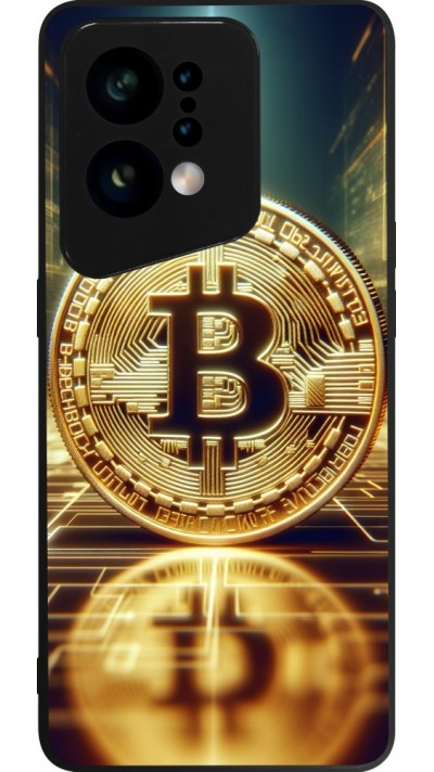 Coque OPPO Find X5 - Silicone rigide noir Bitcoin Standing