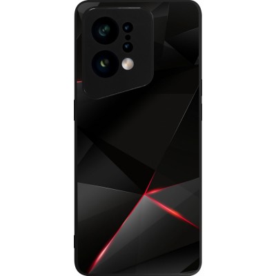 Coque OPPO Find X5 - Silicone rigide noir Black Red Lines