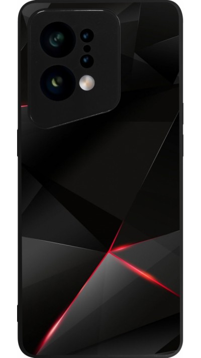 Coque OPPO Find X5 - Silicone rigide noir Black Red Lines