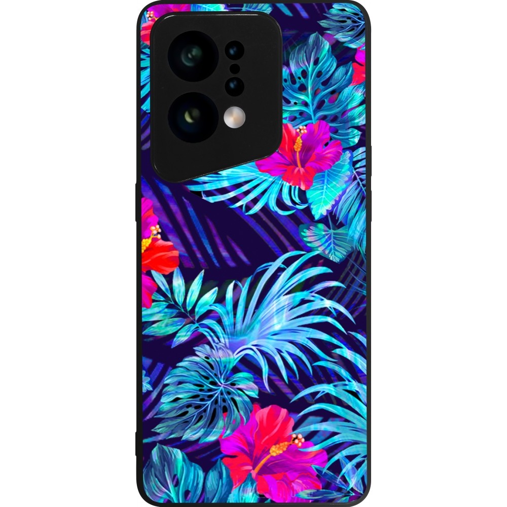 Coque OPPO Find X5 - Silicone rigide noir Blue Forest