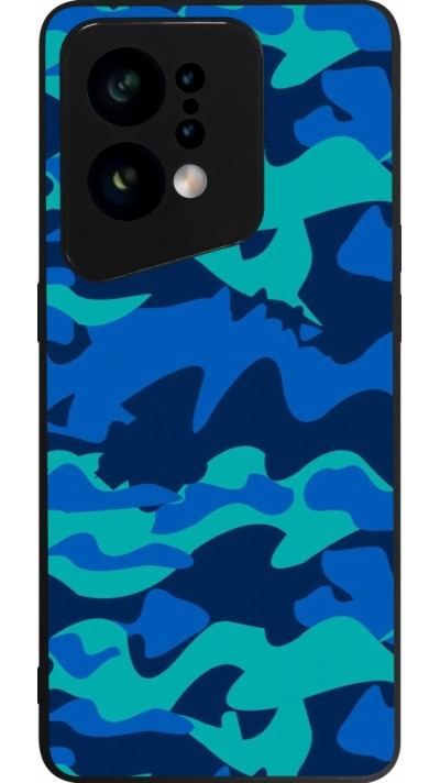 Coque OPPO Find X5 - Silicone rigide noir Camo Blue