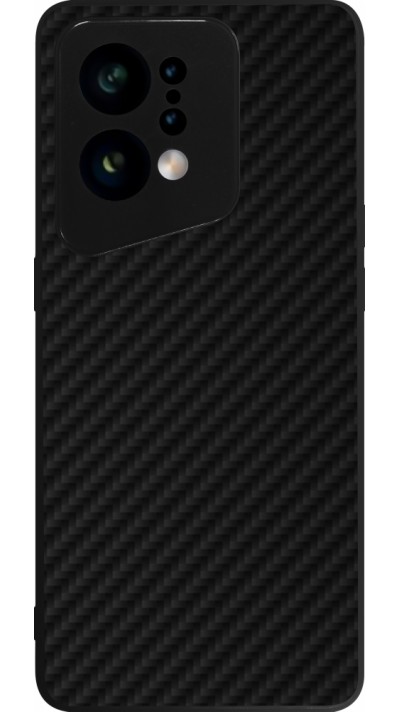 Coque OPPO Find X5 - Silicone rigide noir Carbon Basic