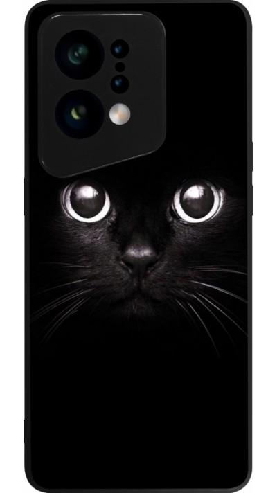 Coque OPPO Find X5 - Silicone rigide noir Cat eyes