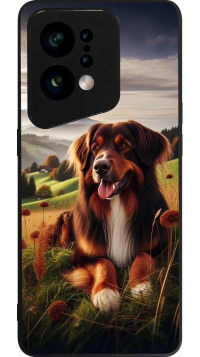 Coque OPPO Find X5 - Silicone rigide noir Chien Campagne Suisse