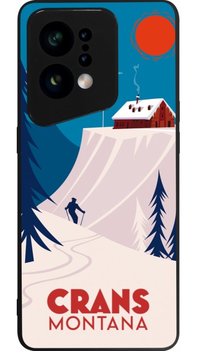 Coque OPPO Find X5 - Silicone rigide noir Crans-Montana Cabane