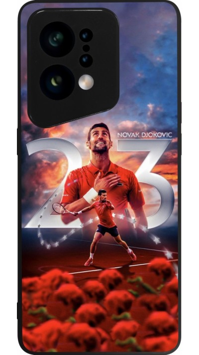 Coque OPPO Find X5 - Silicone rigide noir Djokovic 23 Grand Slam