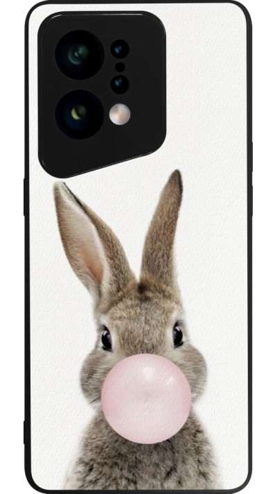 Coque OPPO Find X5 - Silicone rigide noir Easter 2023 bubble gum bunny