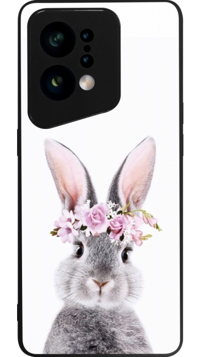 Coque OPPO Find X5 - Silicone rigide noir Easter 2023 flower bunny