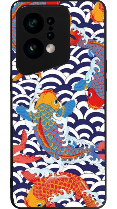 Coque OPPO Find X5 - Silicone rigide noir Easter 2023 japanese fish