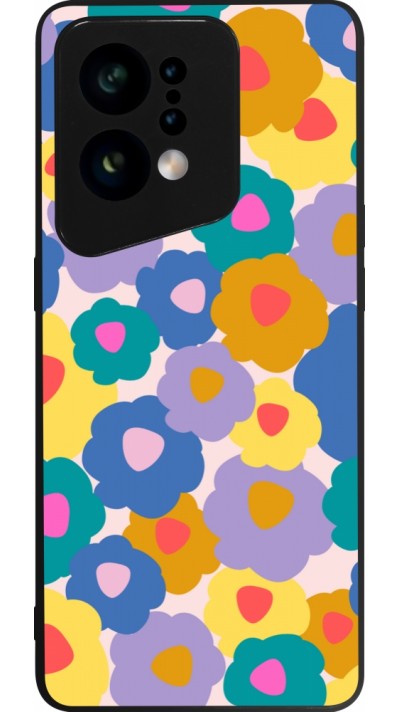 Coque OPPO Find X5 - Silicone rigide noir Easter 2024 flower power