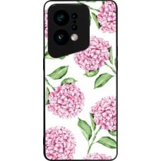 Coque OPPO Find X5 - Silicone rigide noir Easter 2024 pink flowers