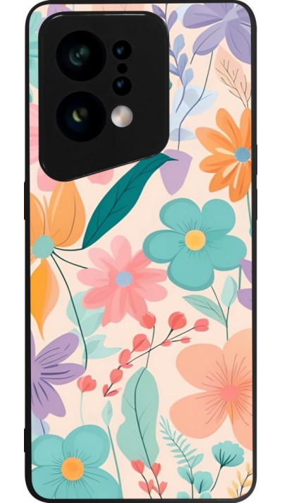 Coque OPPO Find X5 - Silicone rigide noir Easter 2024 spring flowers