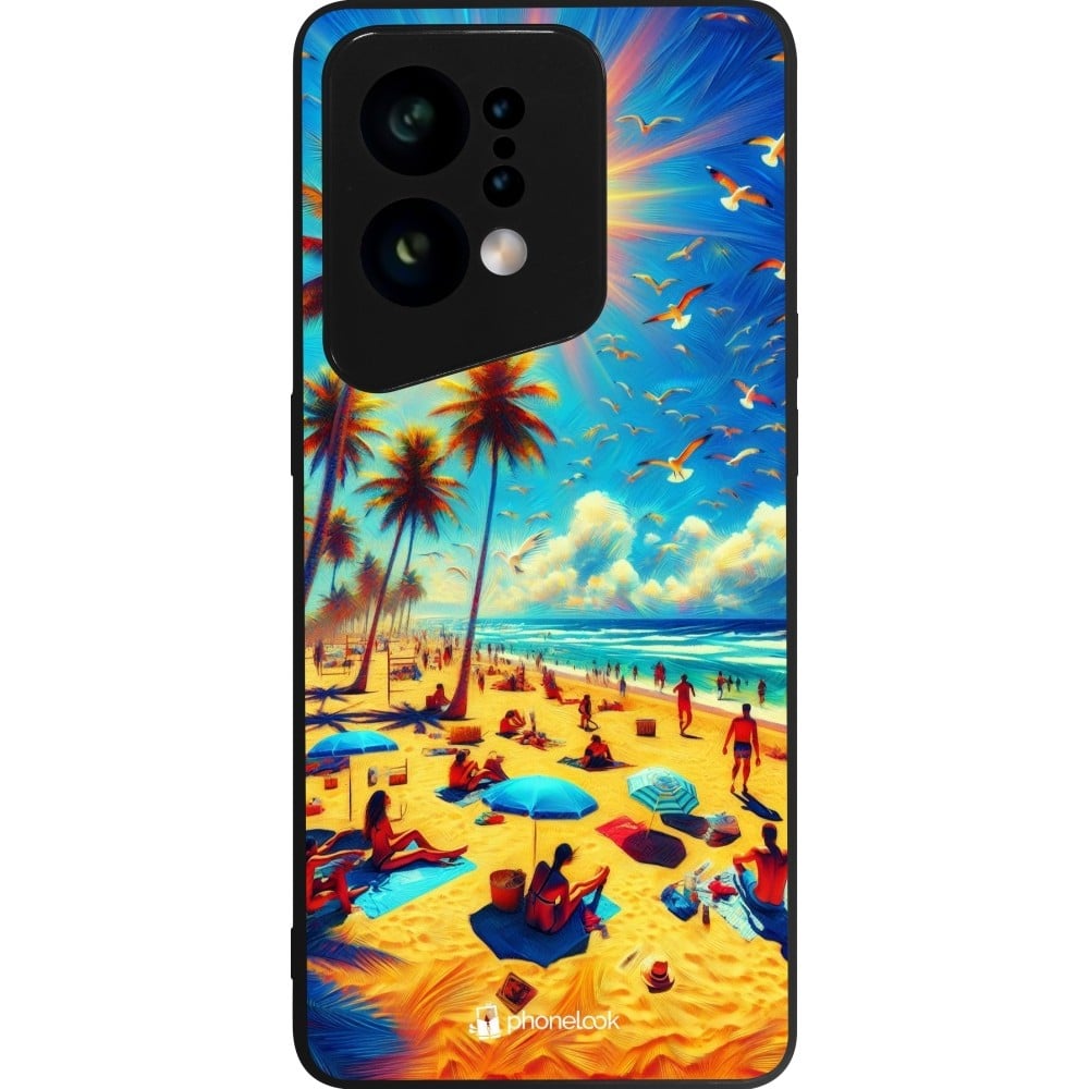 Coque OPPO Find X5 - Silicone rigide noir Été Paradis Paint