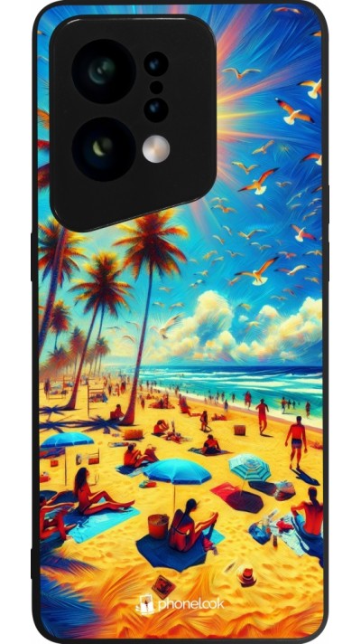 Coque OPPO Find X5 - Silicone rigide noir Été Paradis Paint