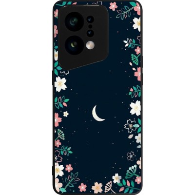 Coque OPPO Find X5 - Silicone rigide noir Flowers space