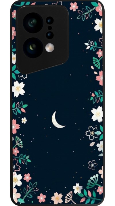 Coque OPPO Find X5 - Silicone rigide noir Flowers space