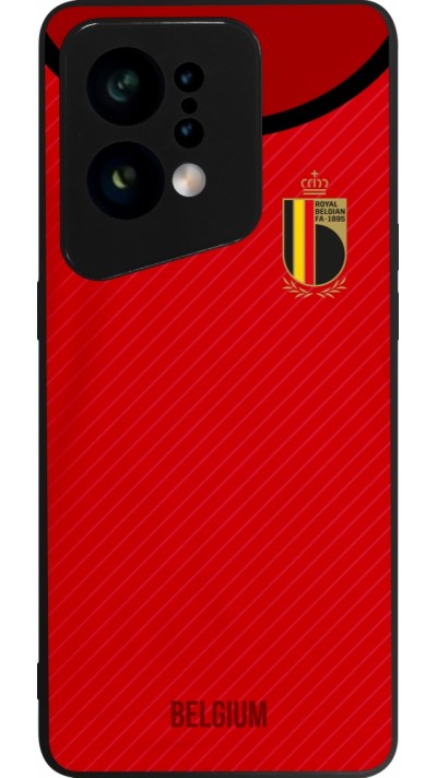 Coque OPPO Find X5 - Silicone rigide noir Maillot de football Belgique 2022 personnalisable