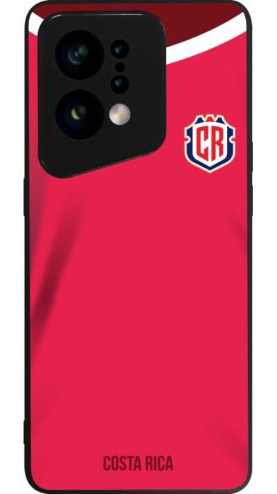 Coque OPPO Find X5 - Silicone rigide noir Maillot de football Costa Rica 2022 personnalisable