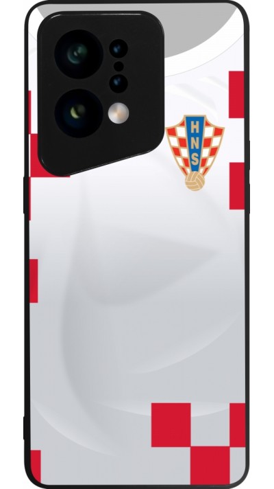 Coque OPPO Find X5 - Silicone rigide noir Maillot de football Croatie 2022 personnalisable