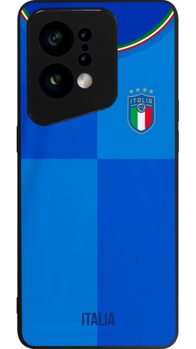 Coque OPPO Find X5 - Silicone rigide noir Maillot de football Italie 2022 personnalisable