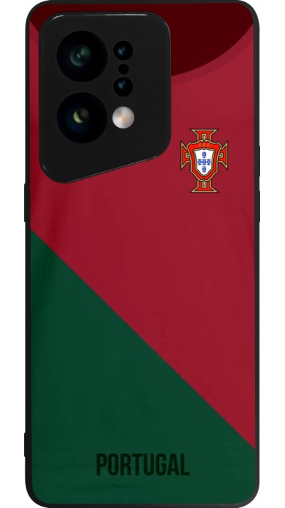 Coque OPPO Find X5 - Silicone rigide noir Maillot de football Portugal 2022