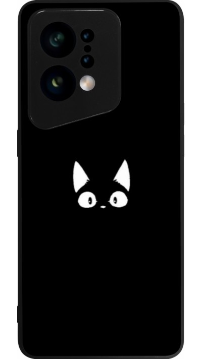 Coque OPPO Find X5 - Silicone rigide noir Funny cat on black