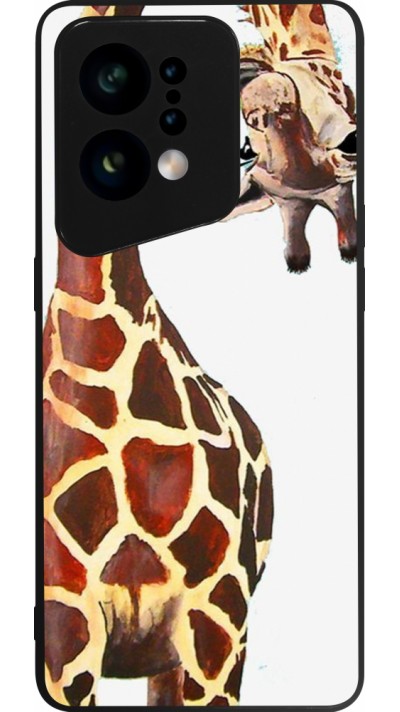 Coque OPPO Find X5 - Silicone rigide noir Giraffe Fit