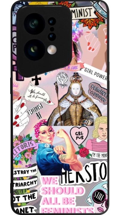 Coque OPPO Find X5 - Silicone rigide noir Girl Power Collage