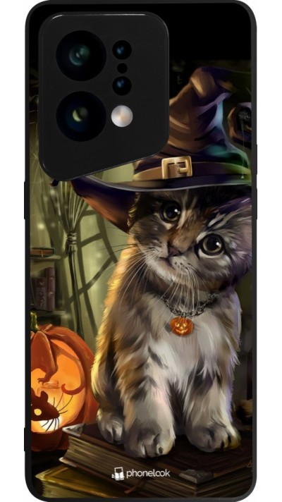 Coque OPPO Find X5 - Silicone rigide noir Halloween 21 Witch cat