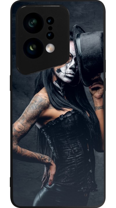 Coque OPPO Find X5 - Silicone rigide noir Halloween 22 Tattooed Girl