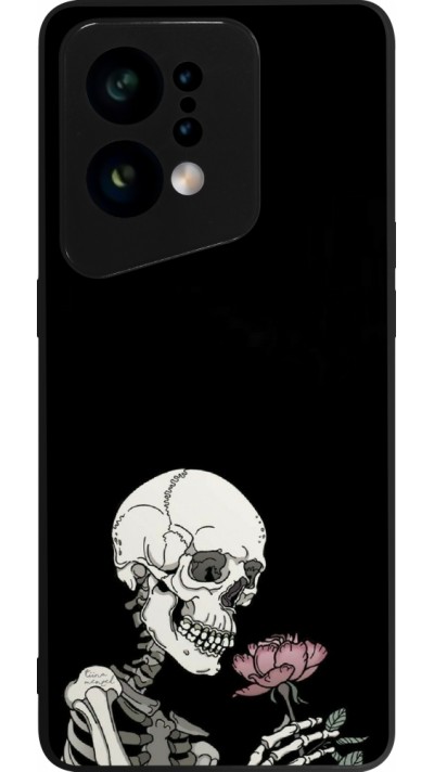 Coque OPPO Find X5 - Silicone rigide noir Halloween 2023 rose and skeleton