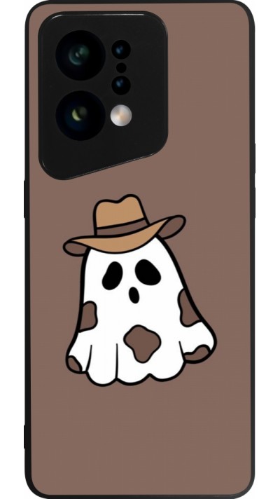 Coque OPPO Find X5 - Silicone rigide noir Halloween 2024 cowboy ghost