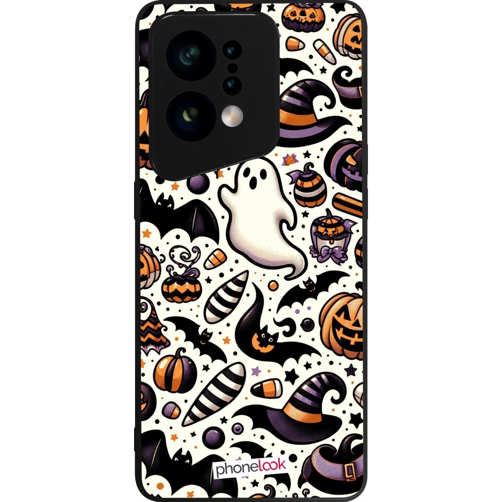 Coque OPPO Find X5 - Silicone rigide noir Halloween 2024 Cute Pattern