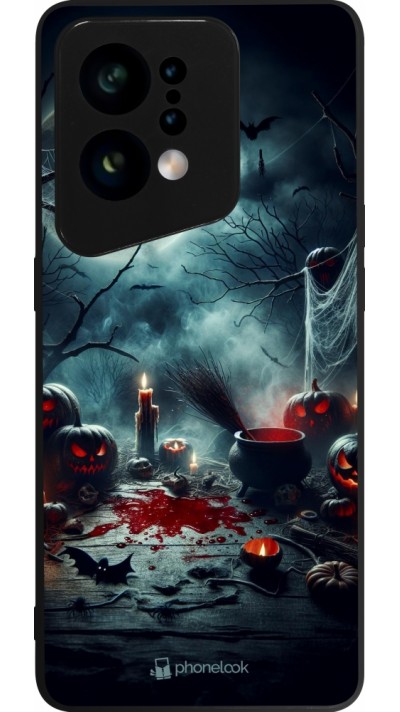 Coque OPPO Find X5 - Silicone rigide noir Halloween 2024 Dark Moon