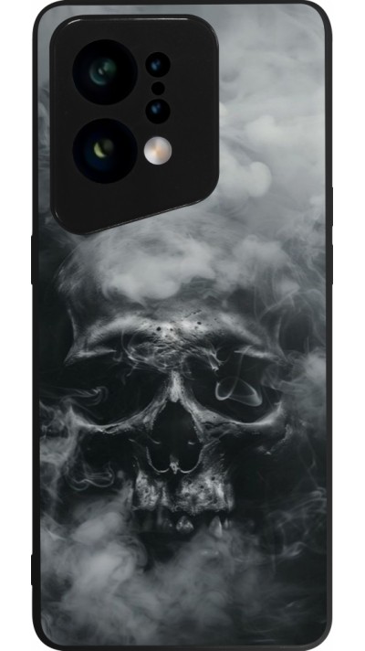 Coque OPPO Find X5 - Silicone rigide noir Halloween 2024 smoky skull