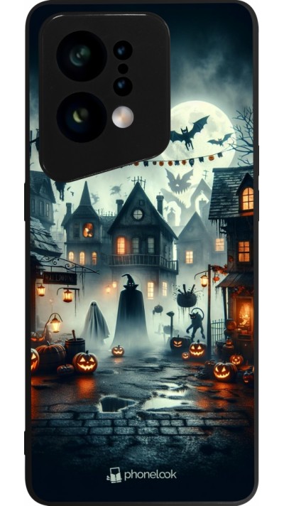 Coque OPPO Find X5 - Silicone rigide noir Halloween Spookville