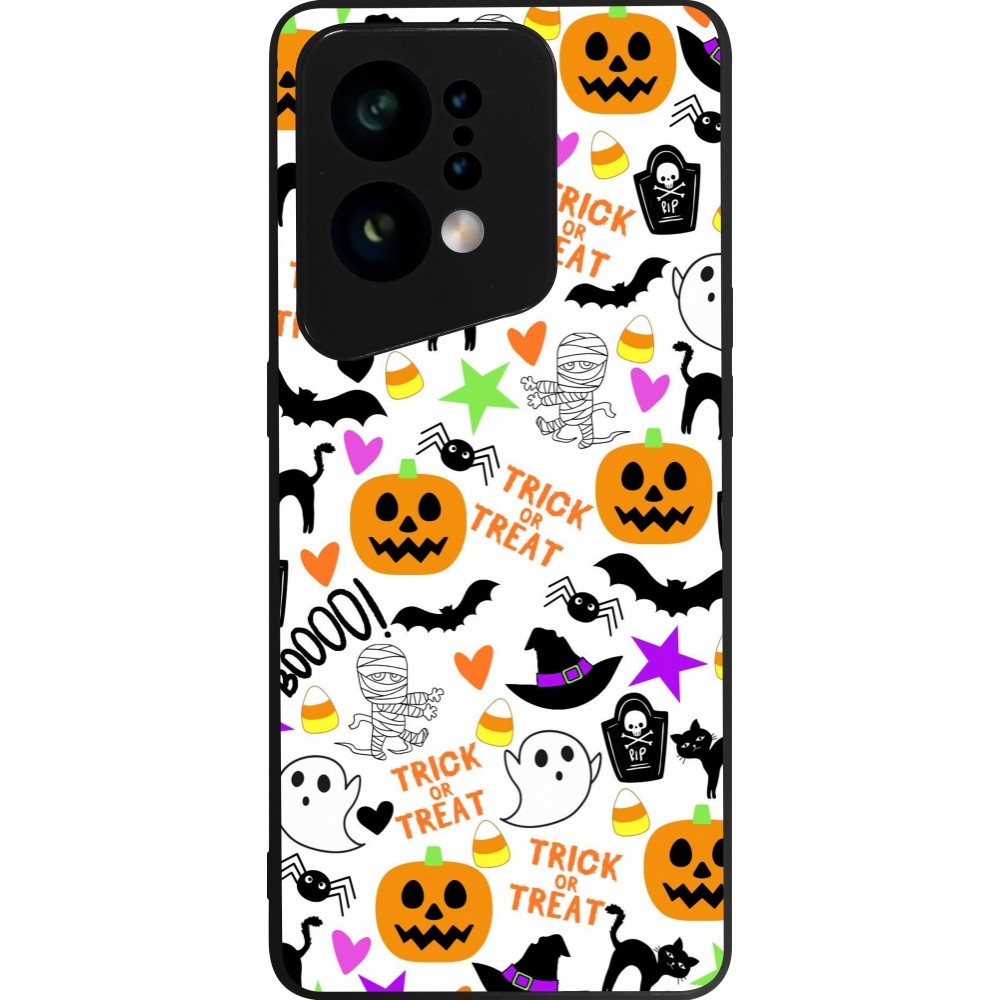 Coque OPPO Find X5 - Silicone rigide noir Halloween 2024 trick or treat