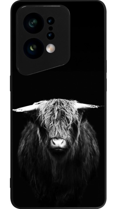 Coque OPPO Find X5 - Silicone rigide noir Highland calf black