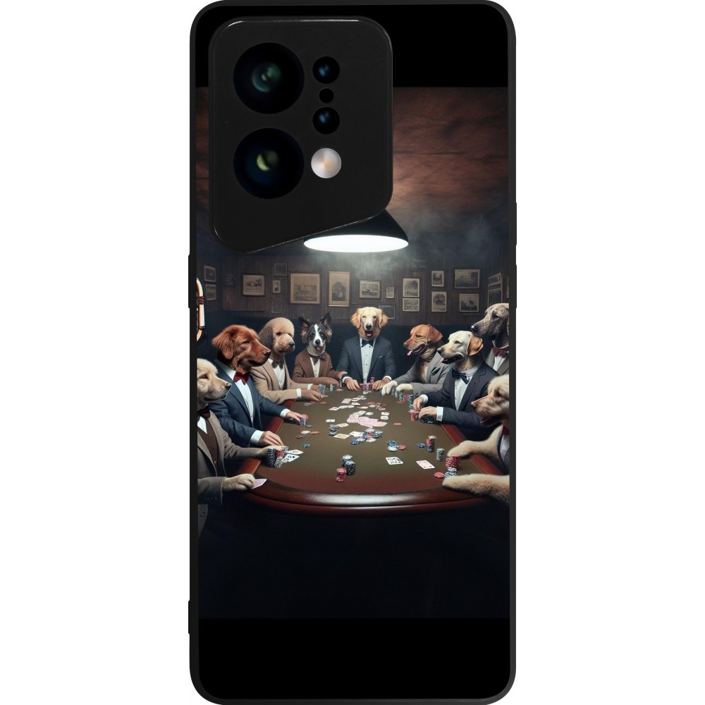 Coque OPPO Find X5 - Silicone rigide noir Les pokerdogs