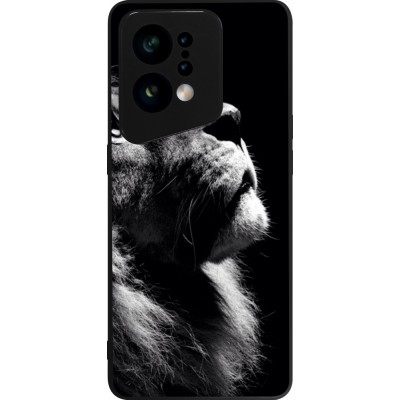 Coque OPPO Find X5 - Silicone rigide noir Lion looking up