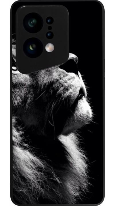 Coque OPPO Find X5 - Silicone rigide noir Lion looking up