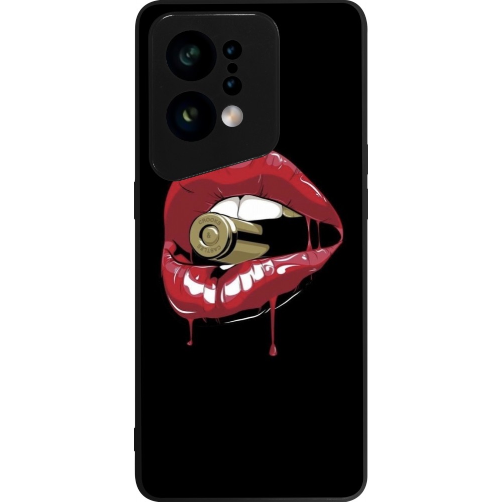 Coque OPPO Find X5 - Silicone rigide noir Lips bullet