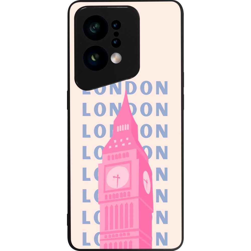 Coque OPPO Find X5 - Silicone rigide noir London Pink Print