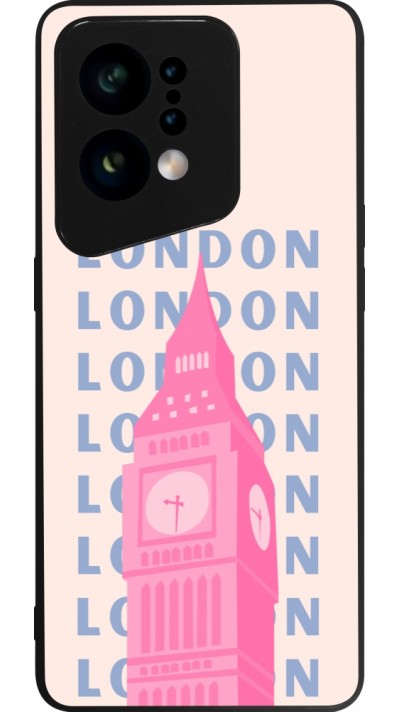 Coque OPPO Find X5 - Silicone rigide noir London Pink Print