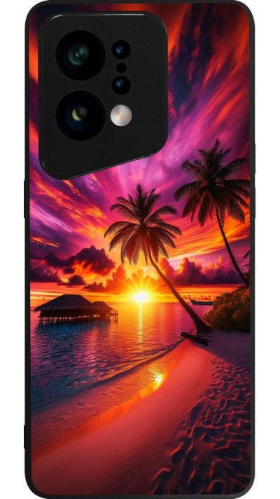 Coque OPPO Find X5 - Silicone rigide noir Maldives Dusk Bliss