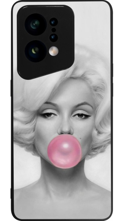 Coque OPPO Find X5 - Silicone rigide noir Marilyn Bubble