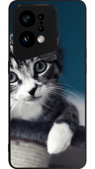 Coque OPPO Find X5 - Silicone rigide noir Meow 23